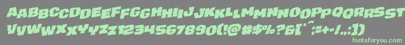 Czcionka juggerrockstagrotal – zielone czcionki na szarym tle