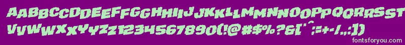 juggerrockstagrotal-Schriftart – Grüne Schriften auf violettem Hintergrund