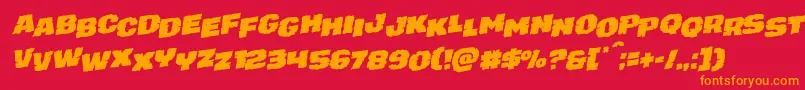 Шрифт juggerrockstagrotal – оранжевые шрифты на красном фоне