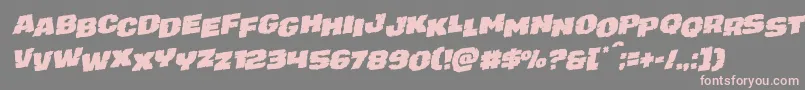 フォントjuggerrockstagrotal – 灰色の背景にピンクのフォント