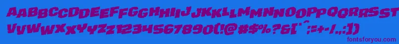 juggerrockstagrotal Font – Purple Fonts on Blue Background