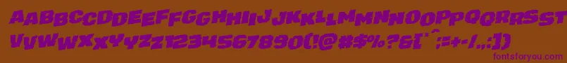 juggerrockstagrotal-fontti – violetit fontit ruskealla taustalla