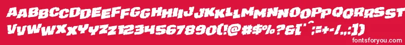 juggerrockstagrotal Font – White Fonts on Red Background