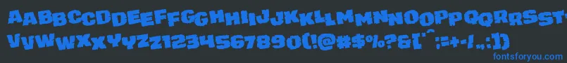 juggerrockstagrotat Font – Blue Fonts on Black Background