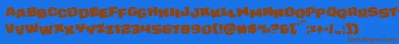 juggerrockstagrotat Font – Brown Fonts on Blue Background