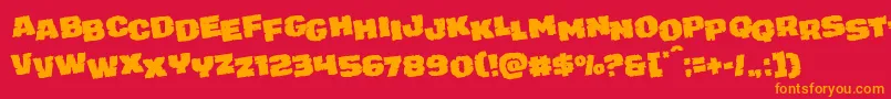 juggerrockstagrotat Font – Orange Fonts on Red Background