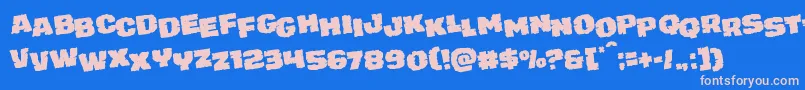 juggerrockstagrotat Font – Pink Fonts on Blue Background