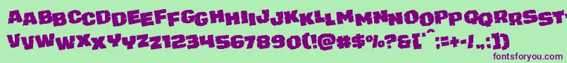 juggerrockstagrotat Font – Purple Fonts on Green Background