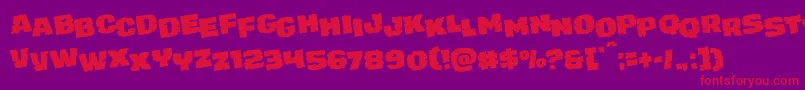 juggerrockstagrotat Font – Red Fonts on Purple Background