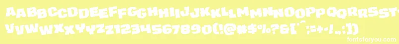 juggerrockstagrotat Font – White Fonts on Yellow Background