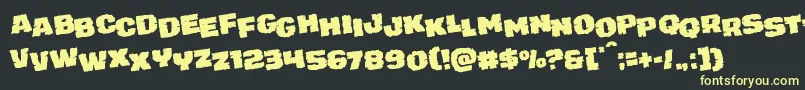 juggerrockstagrotat Font – Yellow Fonts on Black Background