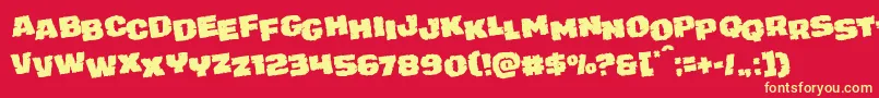 juggerrockstagrotat Font – Yellow Fonts on Red Background