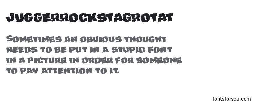 Review of the Juggerrockstagrotat Font