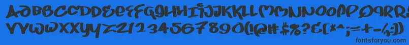 Шрифт JUICE    – чёрные шрифты на синем фоне
