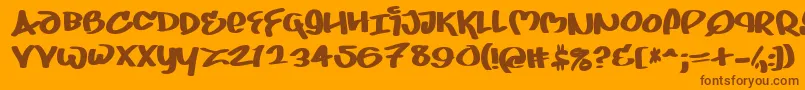 JUICE    Font – Brown Fonts on Orange Background