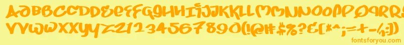 JUICE    Font – Orange Fonts on Yellow Background