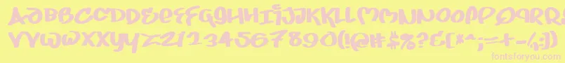 JUICE    Font – Pink Fonts on Yellow Background