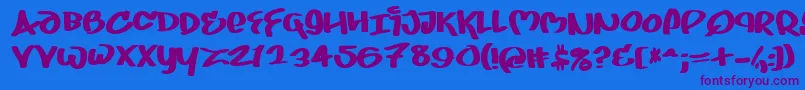 JUICE    Font – Purple Fonts on Blue Background