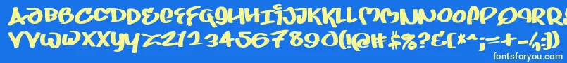 JUICE    Font – Yellow Fonts on Blue Background