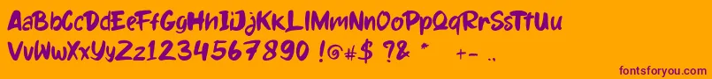 Juice Day Font – Purple Fonts on Orange Background