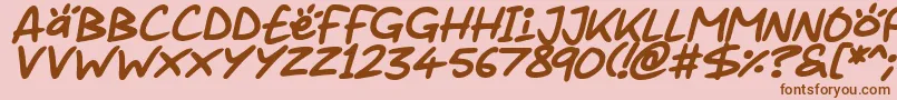 Juice it up Italic-Schriftart – Braune Schriften auf rosa Hintergrund