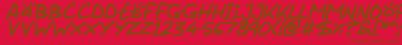 Czcionka Juice it up Italic – brązowe czcionki na czerwonym tle