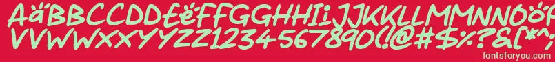 fuente Juice it up Italic – Fuentes Verdes Sobre Fondo Rojo