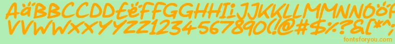 fuente Juice it up Italic – Fuentes Naranjas Sobre Fondo Verde