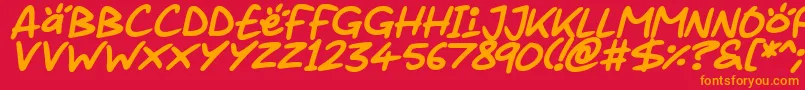 fuente Juice it up Italic – Fuentes Naranjas Sobre Fondo Rojo