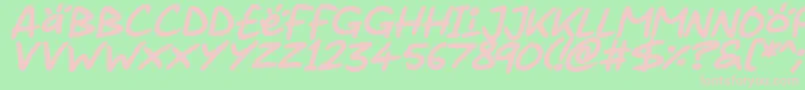 Weitere Informationen zur Juice it up Italic-Schriftart Juice it up Italic-Schriftart – Rosa Schriften auf grünem Hintergrund