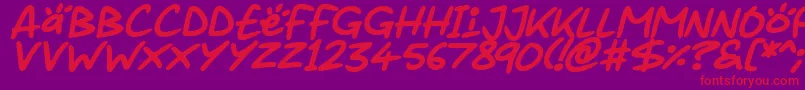 Juice it up Italic Font – Red Fonts on Purple Background