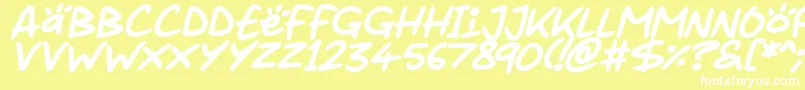 Police Juice it up Italic – polices blanches sur fond jaune