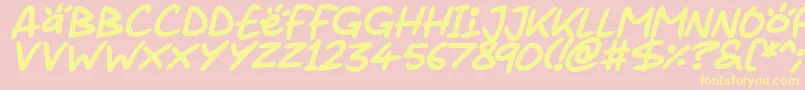 Juice it up Italic-Schriftart – Gelbe Schriften auf rosa Hintergrund