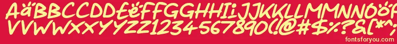 En savoir plus sur la police Juice it up Italic Police Juice it up Italic – polices jaunes sur fond rouge