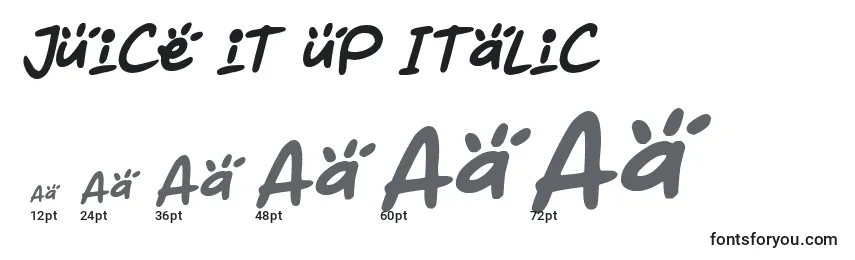 Juice it up Italic (131169) Font Sizes