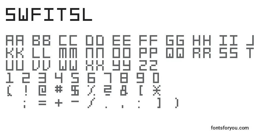 A fonte SwfitSl – alfabeto, números, caracteres especiais