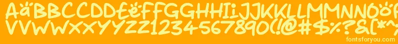 Więcej informacji o czcionce Juice it up Czcionka Juice it up – żółte czcionki na pomarańczowym tle