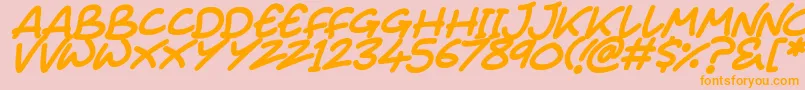 Juice Monster Italic Font – Orange Fonts on Pink Background