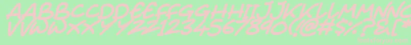 Juice Monster Italic-Schriftart – Rosa Schriften auf grünem Hintergrund