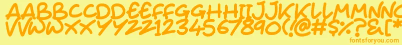 Juice Monster Font – Orange Fonts on Yellow Background