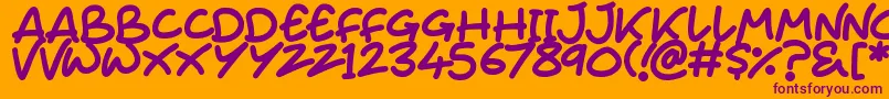 Juice Monster Font – Purple Fonts on Orange Background