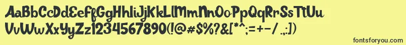 More about Juiceline Font Juiceline Font – Black Fonts on Yellow Background