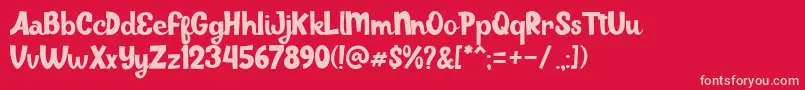 Juiceline Font – Pink Fonts on Red Background