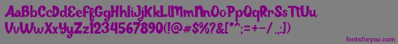 Juiceline-fontti – violetit fontit harmaalla taustalla
