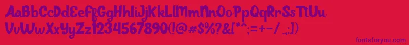 Juiceline Font – Purple Fonts on Red Background
