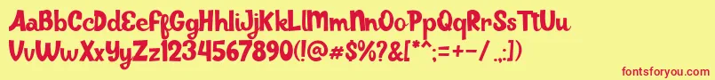Weitere Informationen zur Juiceline-Schriftart Juiceline-Schriftart – Rote Schriften auf gelbem Hintergrund