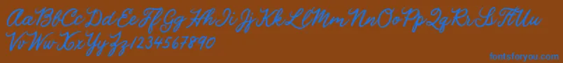 Julia Lauren Font – Blue Fonts on Brown Background