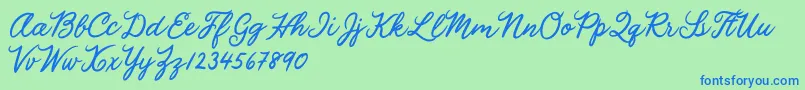 Julia Lauren Font – Blue Fonts on Green Background