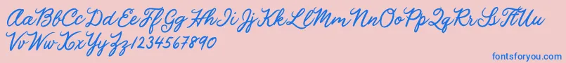 Julia Lauren Font – Blue Fonts on Pink Background