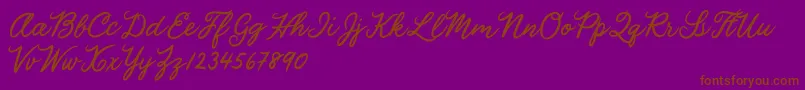 Julia Lauren Font – Brown Fonts on Purple Background